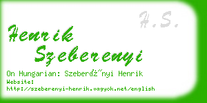 henrik szeberenyi business card